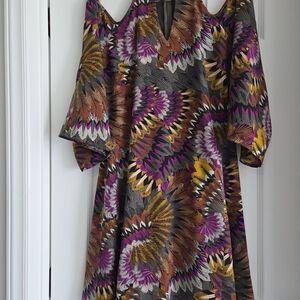 Design Lab Lord & Taylor Multicolor Cold Shoulder Dress